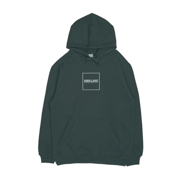 DirtLove Box Logo Hoodie bottle green - DL100-002.L